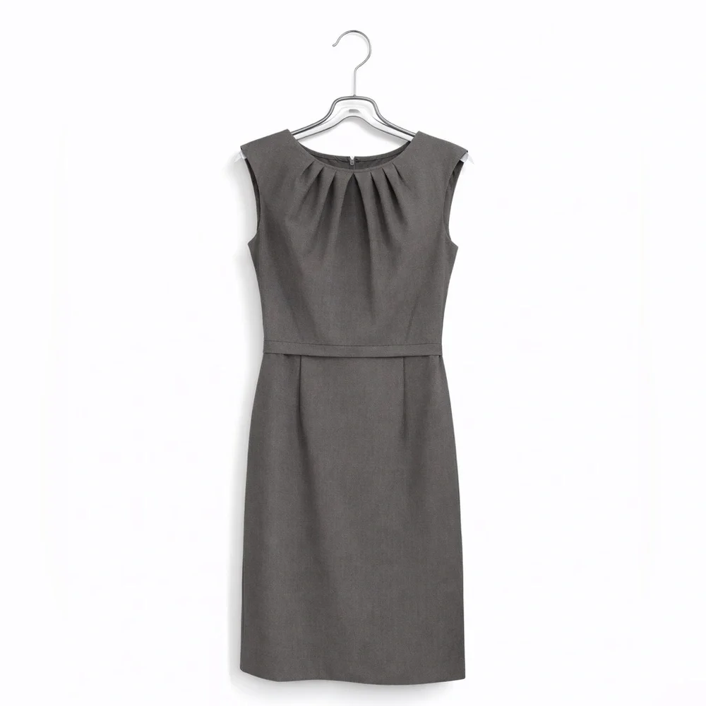Tahari Arthur S. Levine Taupe Brown Sheath Dress Size 4 Work Wear Classic New